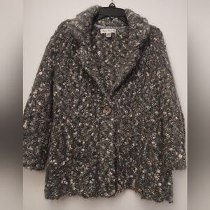 Susan Bristol Black and Grey Knit Jacket.Size M